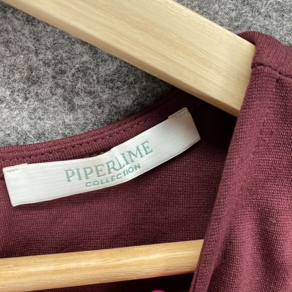 Piperlime Blouse Women S Small Red Sleeveless Hook & Eye Sequin Pockets Rayon - Picture 7 of 10